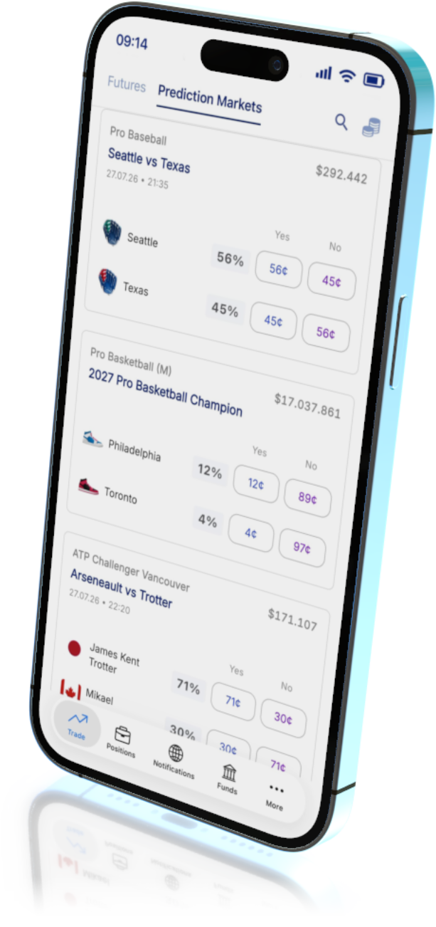 Plus500 Prediction Markets app screens